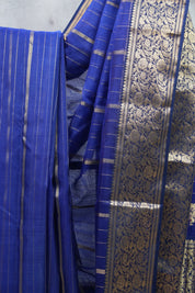 Navy Blue Chanderi Silk Saree - SRNBCSS248