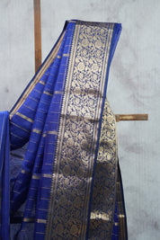 Navy Blue Chanderi Silk Saree - SRNBCSS248