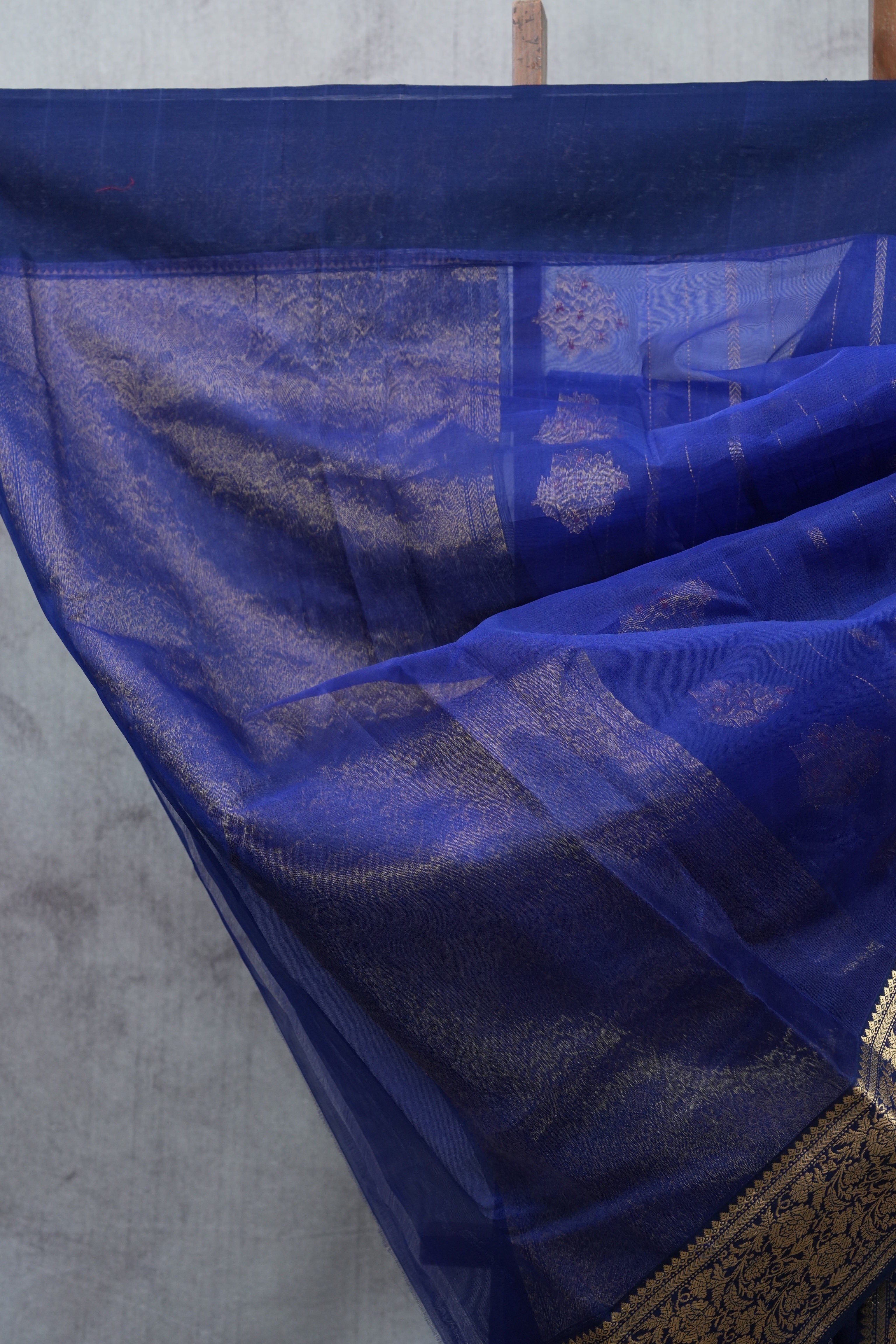 Navy Blue Chanderi Silk Saree - SRNBCSS248
