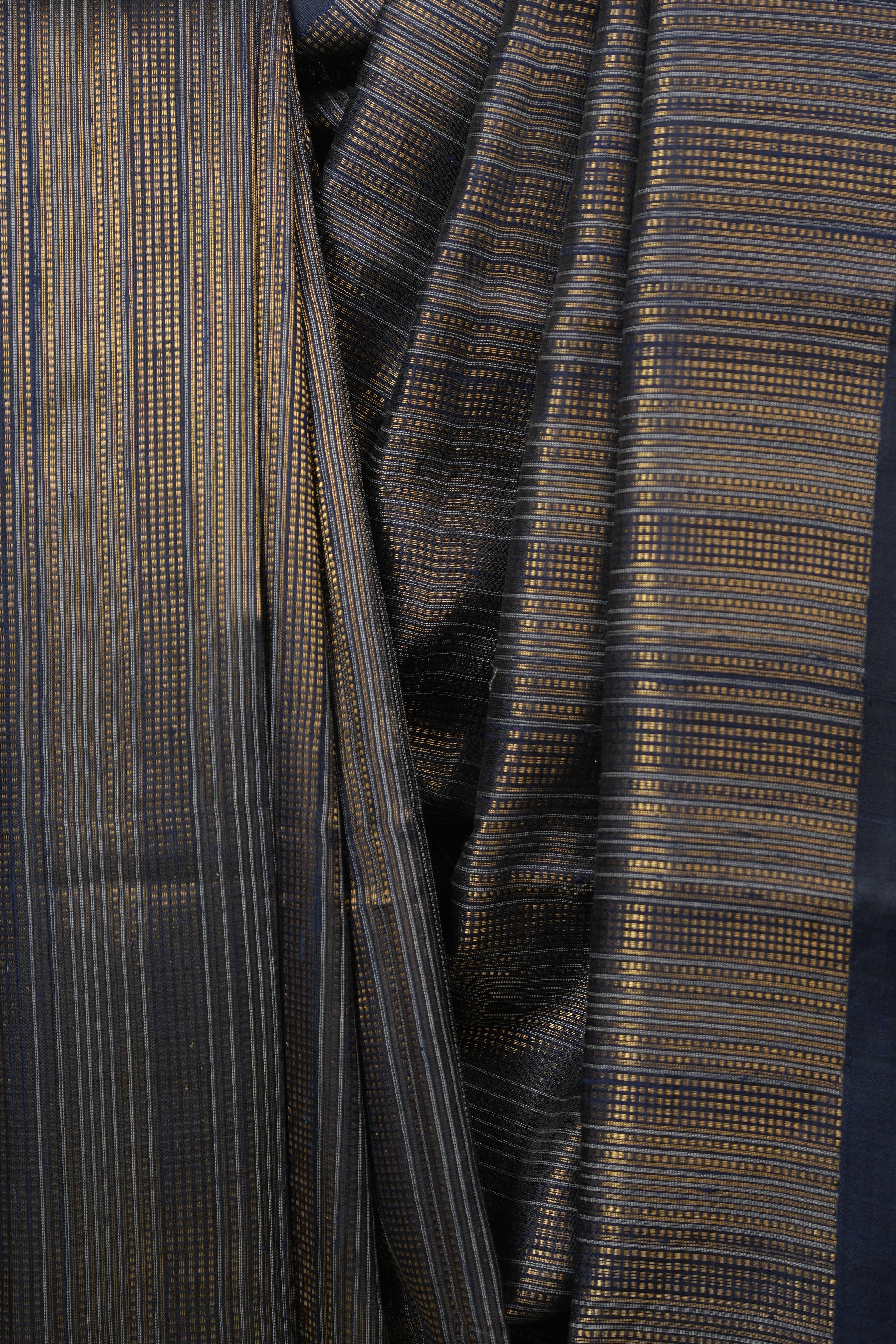 Navy Blue Raw Silk Saree - SRNBRSS1038