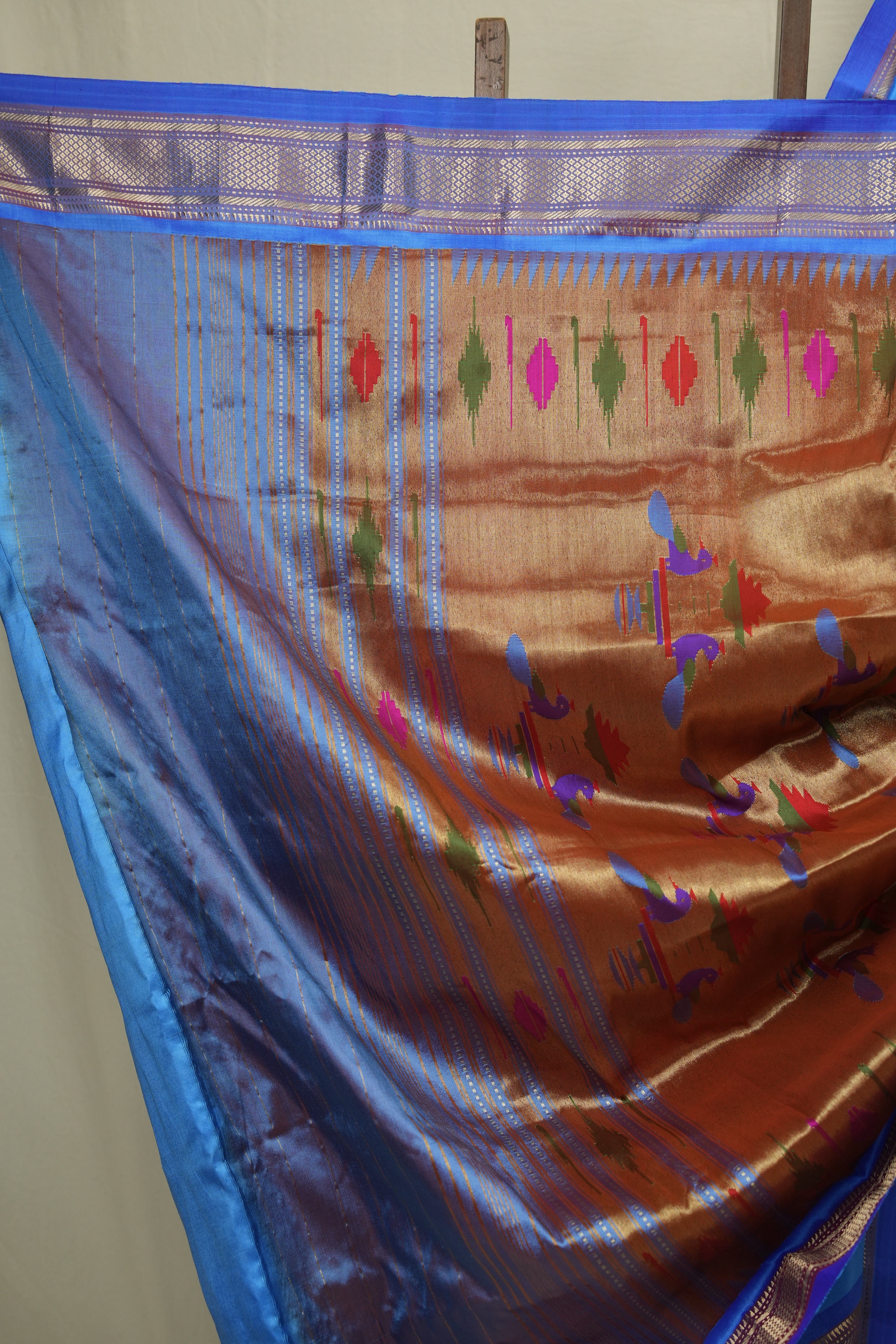 Blue Silk Paithani Saree - SRBSPS799