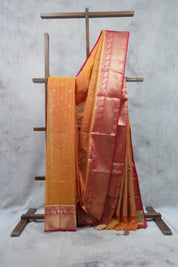 Two Tone Orange Chanderi Silk Saree - SRTTOCSS249