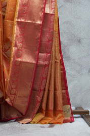 Two Tone Orange Chanderi Silk Saree - SRTTOCSS249