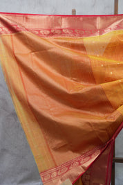Two Tone Orange Chanderi Silk Saree - SRTTOCSS249