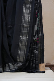 Black Cotton Paithani Saree - SRBCPS511