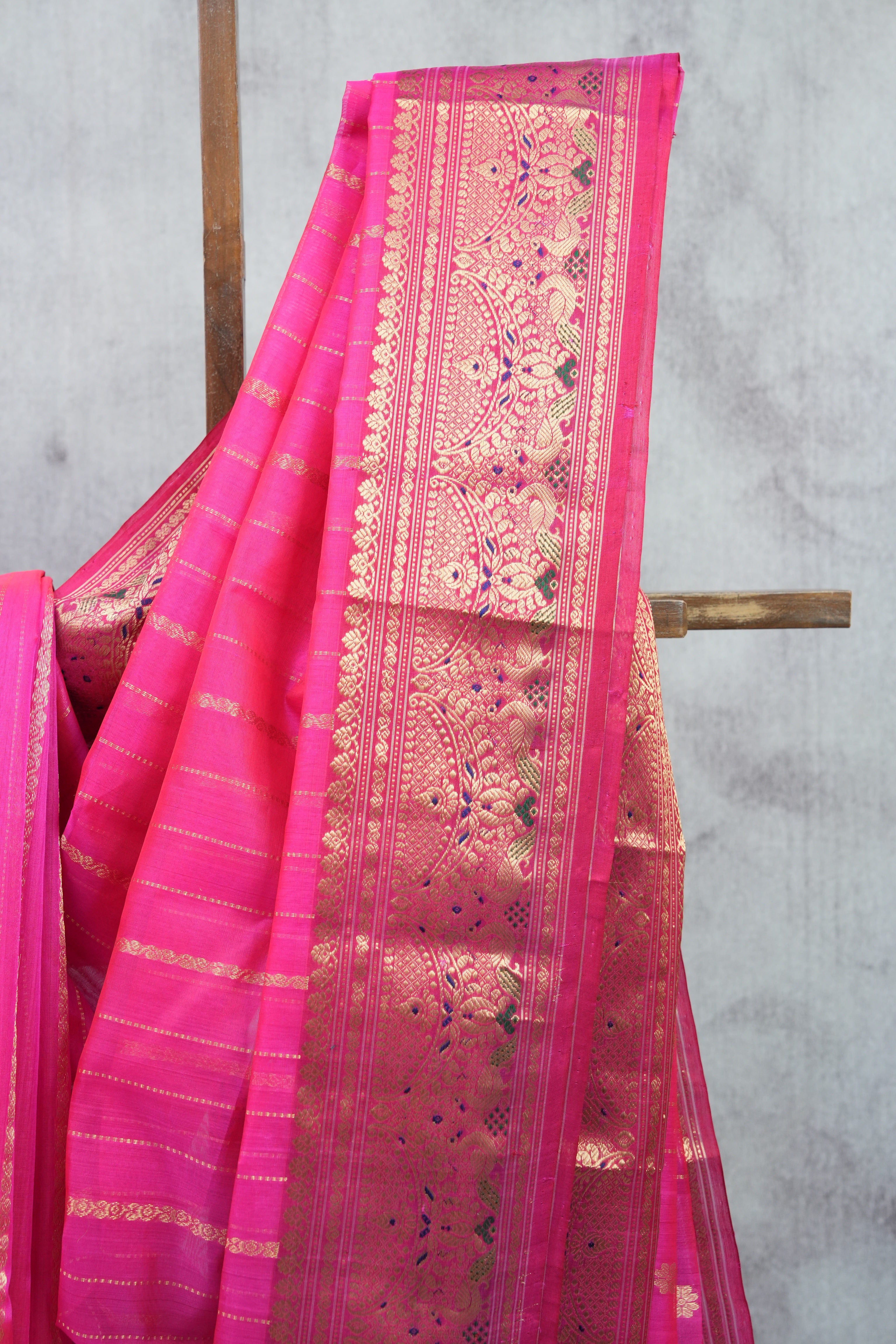 Rani Pink Chanderi Silk Saree - SRRPCSS250