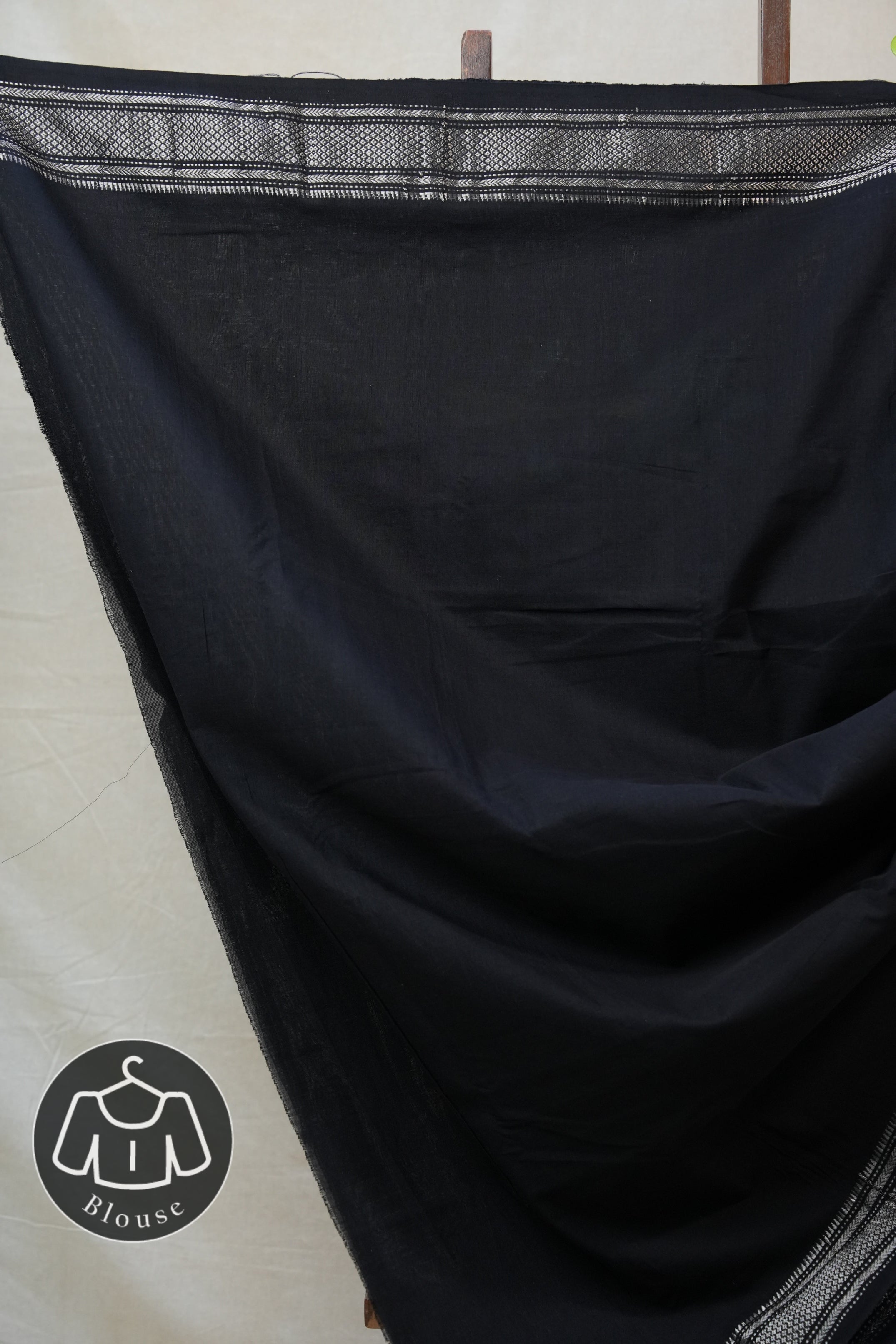 Black Cotton Paithani Saree - SRBCPS511