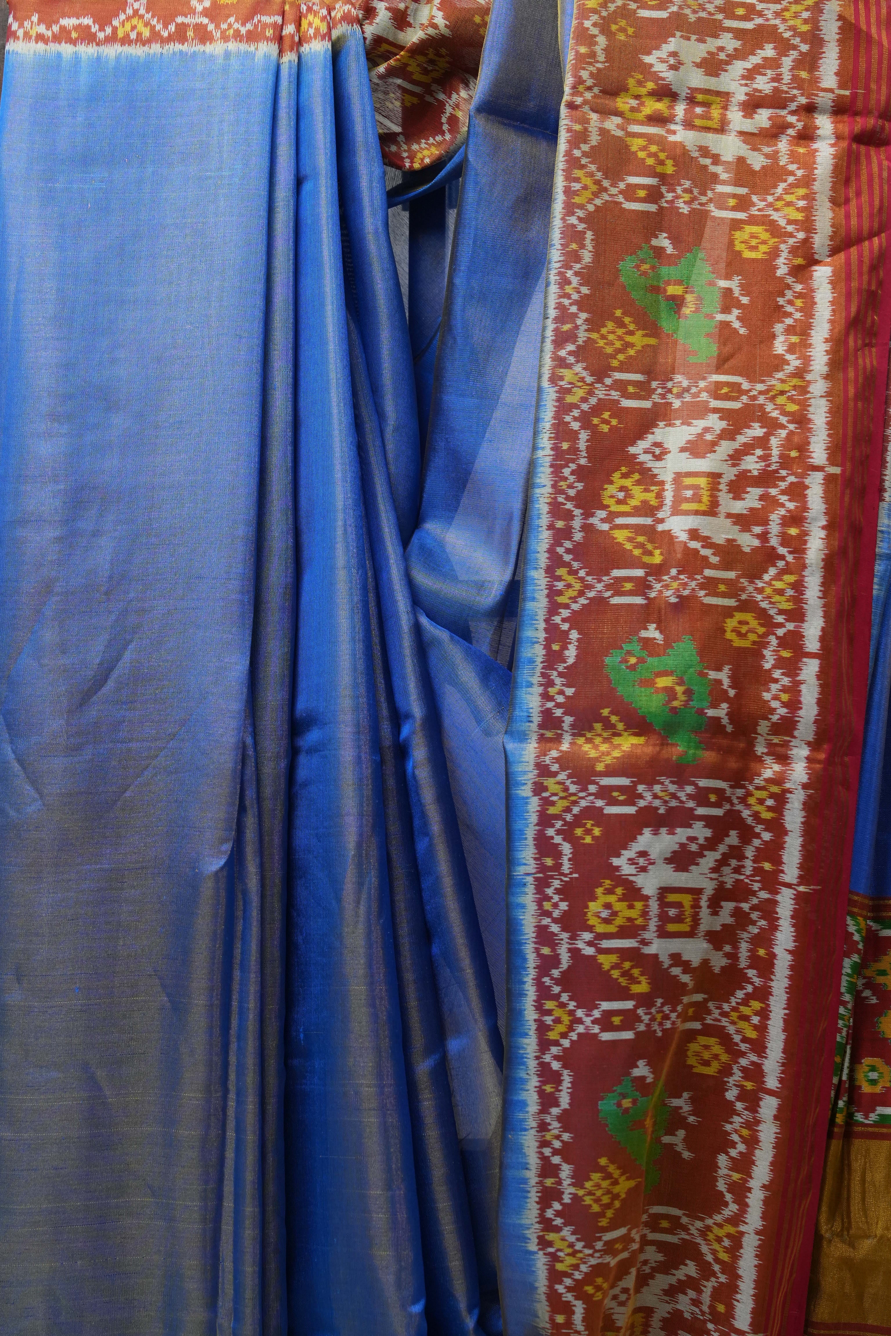 Blue Rajkot Patola Silk Saree - SRBRPSS427