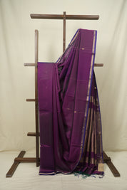 Green -Purple Maheshwari Saree - SRGPMS1308