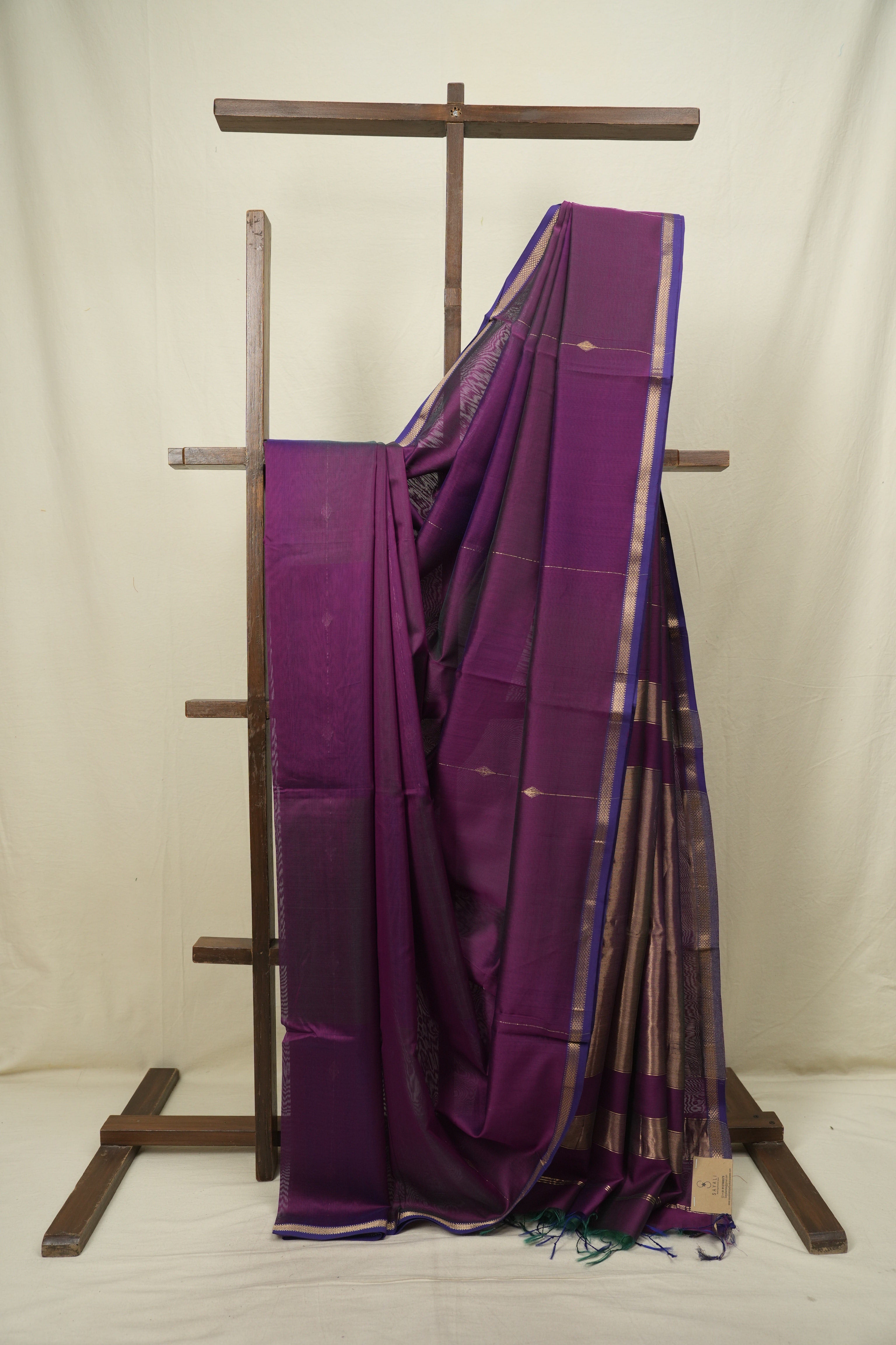 Green -Purple Maheshwari Saree - SRGPMS1308
