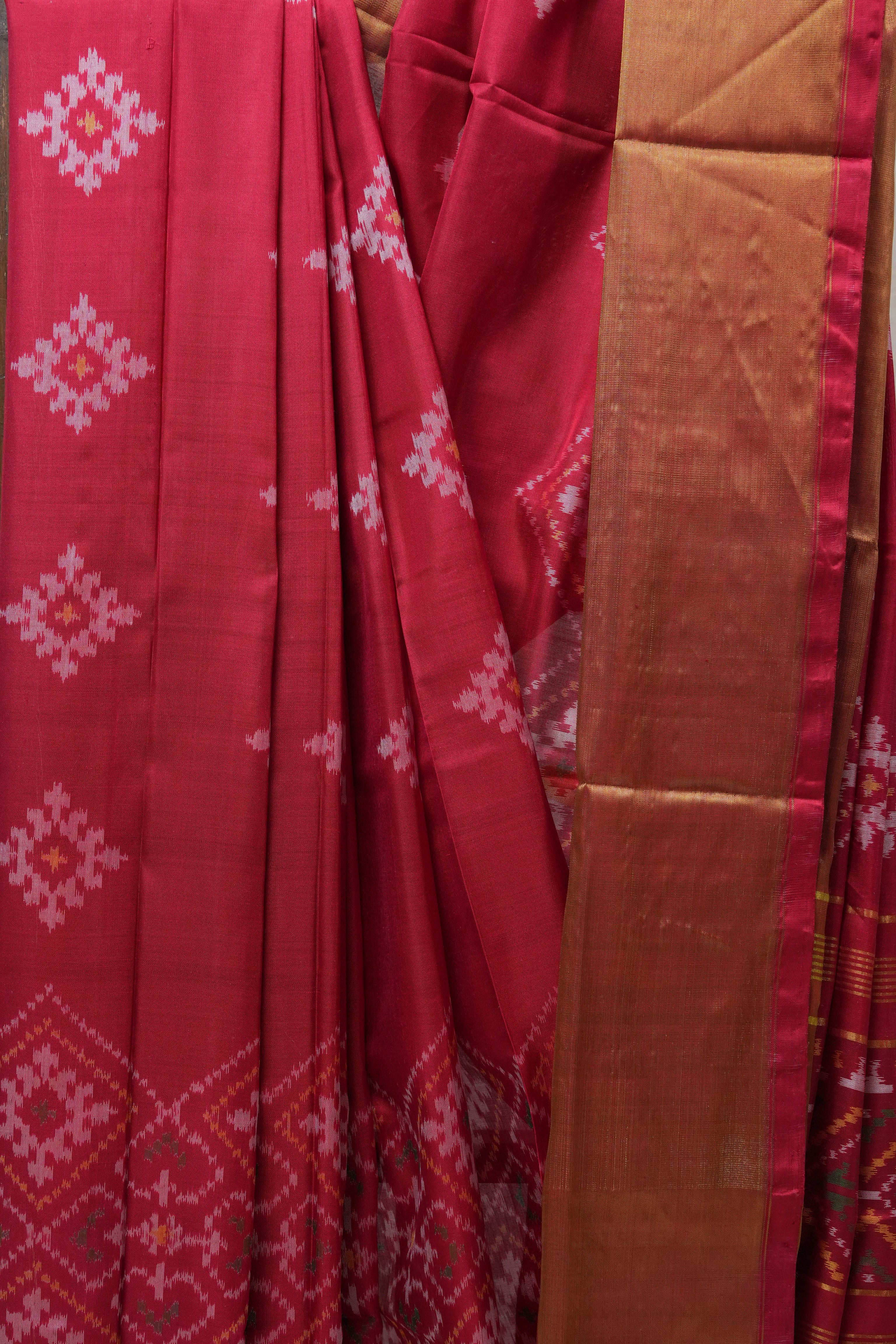 Red Rajkot Patola Silk Saree - SRRRPSS426
