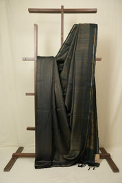 Bottle Green Raw Silk Saree - SRBGRSS1034