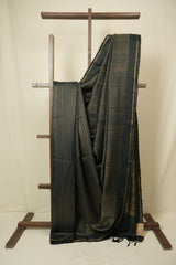 Bottle Green Raw Silk Saree - SRBGRSS1034