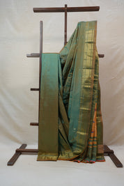 Two Tone Green Silk Paithani Saree - SRTTGSPS573