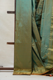 Two Tone Green Silk Paithani Saree - SRTTGSPS573
