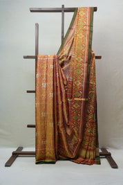 Two Tone Gold Yellow Rajkot Patola Silk Saree - SRTTGYRPSS422
