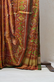 Two Tone Gold Yellow Rajkot Patola Silk Saree - SRTTGYRPSS422