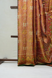 Two Tone Gold Yellow Rajkot Patola Silk Saree - SRTTGYRPSS422