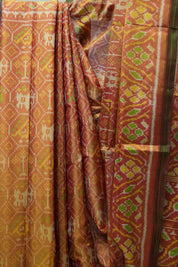 Two Tone Gold Yellow Rajkot Patola Silk Saree - SRTTGYRPSS422