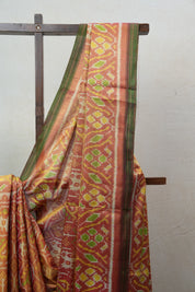 Two Tone Gold Yellow Rajkot Patola Silk Saree - SRTTGYRPSS422