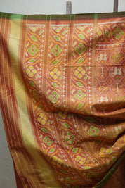 Two Tone Gold Yellow Rajkot Patola Silk Saree - SRTTGYRPSS422