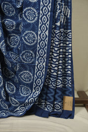 Indigo HBP Cotton Saree - SRICS3776