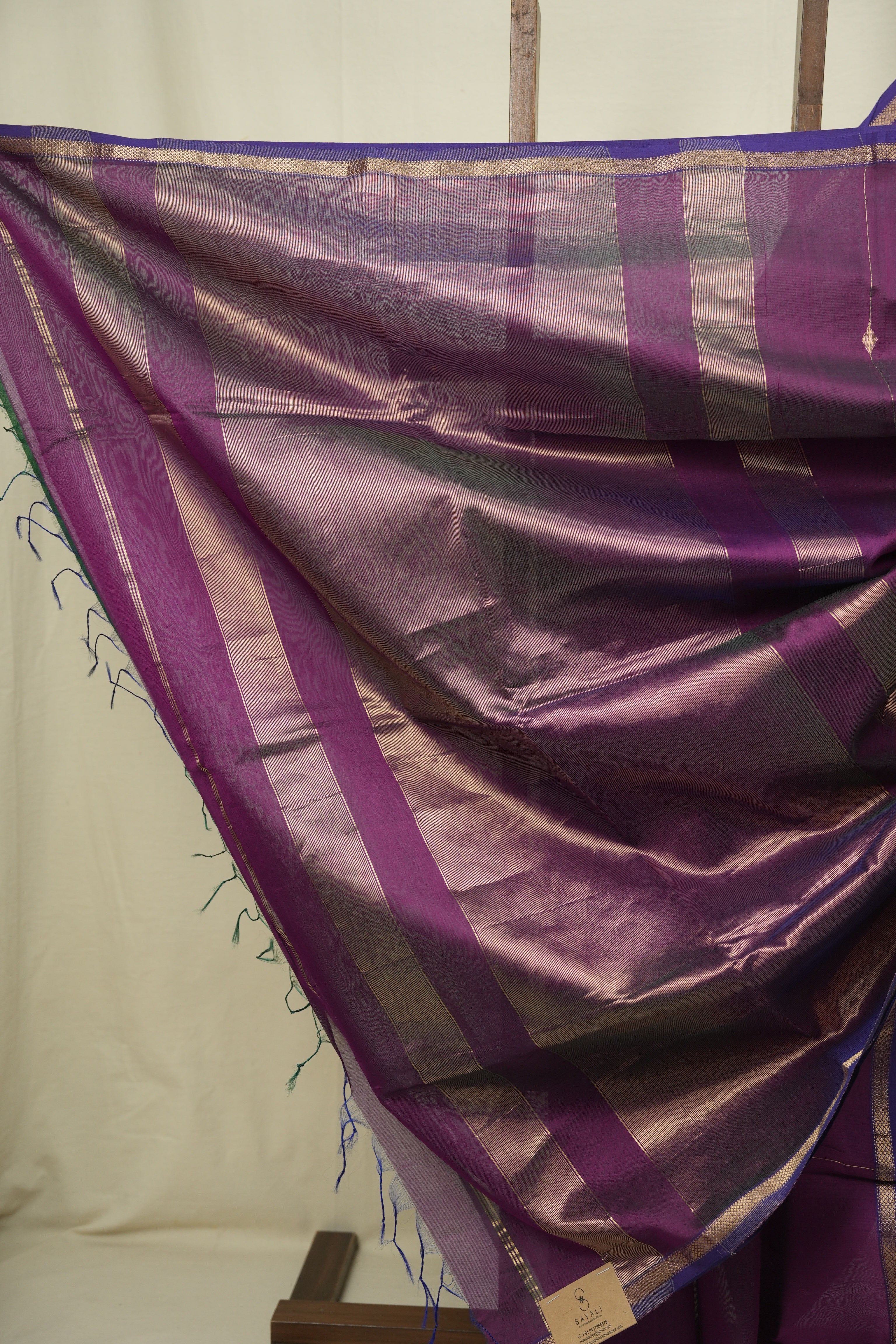 Green -Purple Maheshwari Saree - SRGPMS1308