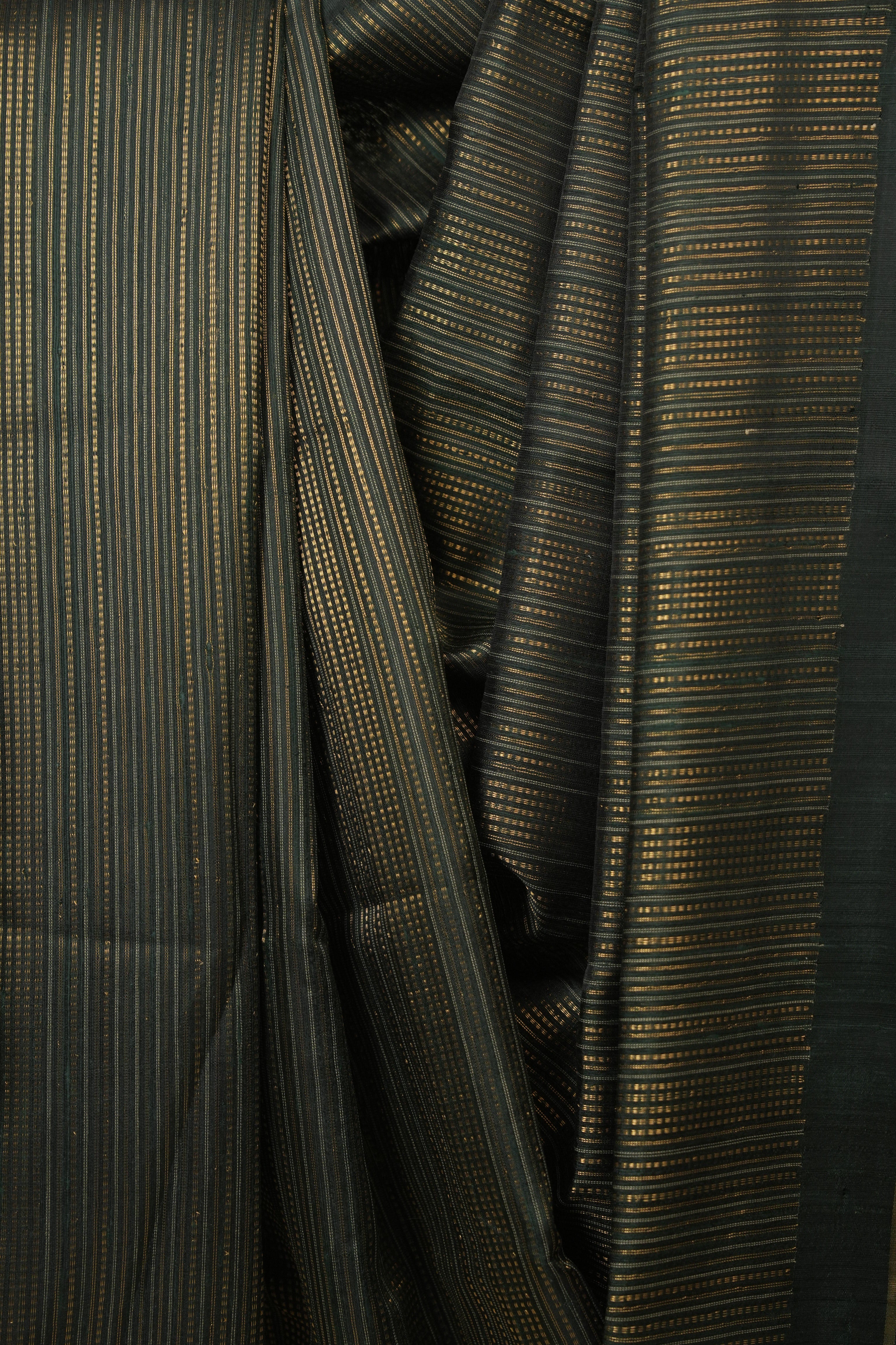 Bottle Green Raw Silk Saree - SRBGRSS1034