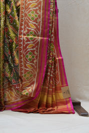 Two Tone Green Rajkot Patola Silk Saree - SRTTGRPSS438