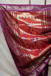 Magenta Silk Paithani Saree - SRMSPS575