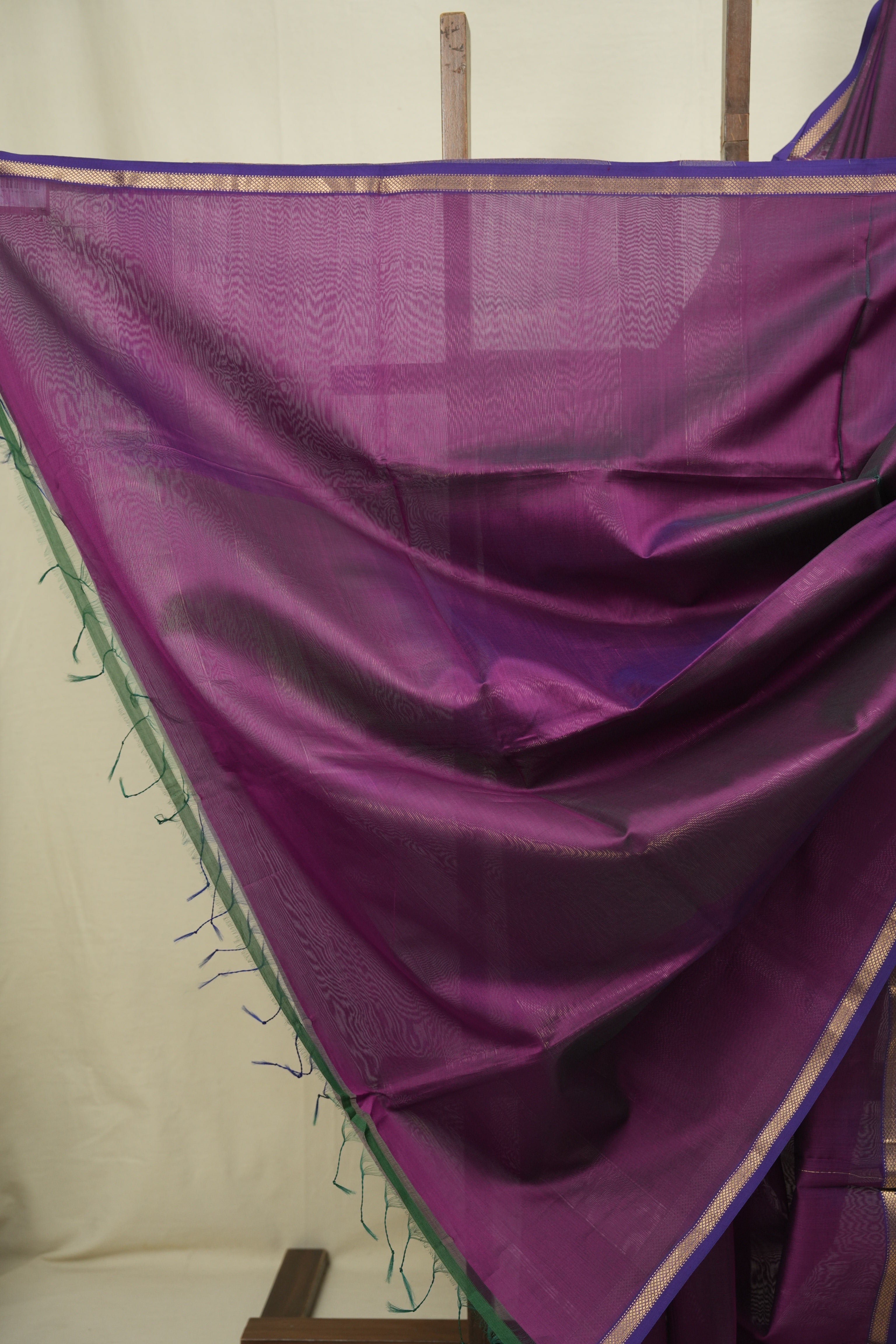 Green -Purple Maheshwari Saree - SRGPMS1308