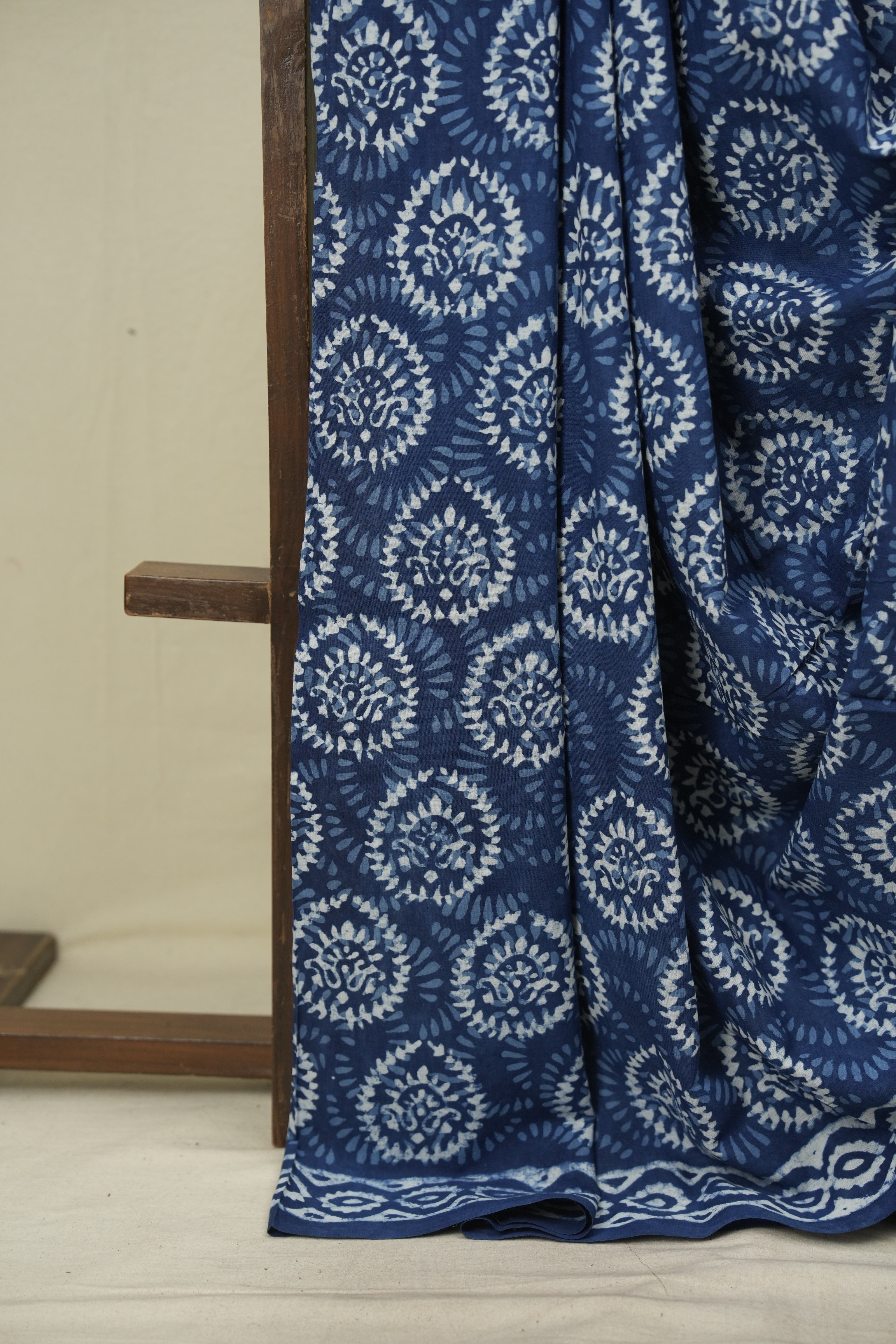 Indigo HBP Cotton Saree - SRICS3776