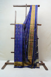 Dark Blue Rajkot Patola Silk Saree - SRDBRPSS436