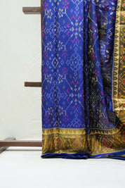Dark Blue Rajkot Patola Silk Saree - SRDBRPSS436