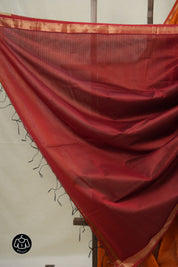 Orange Maheshwari Saree - SROMS1021