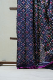 Dark Purple Rajkot Patola Silk Saree - SRDPRPSS435