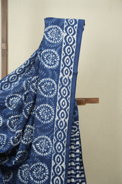 Indigo HBP Cotton Saree - SRICS3776