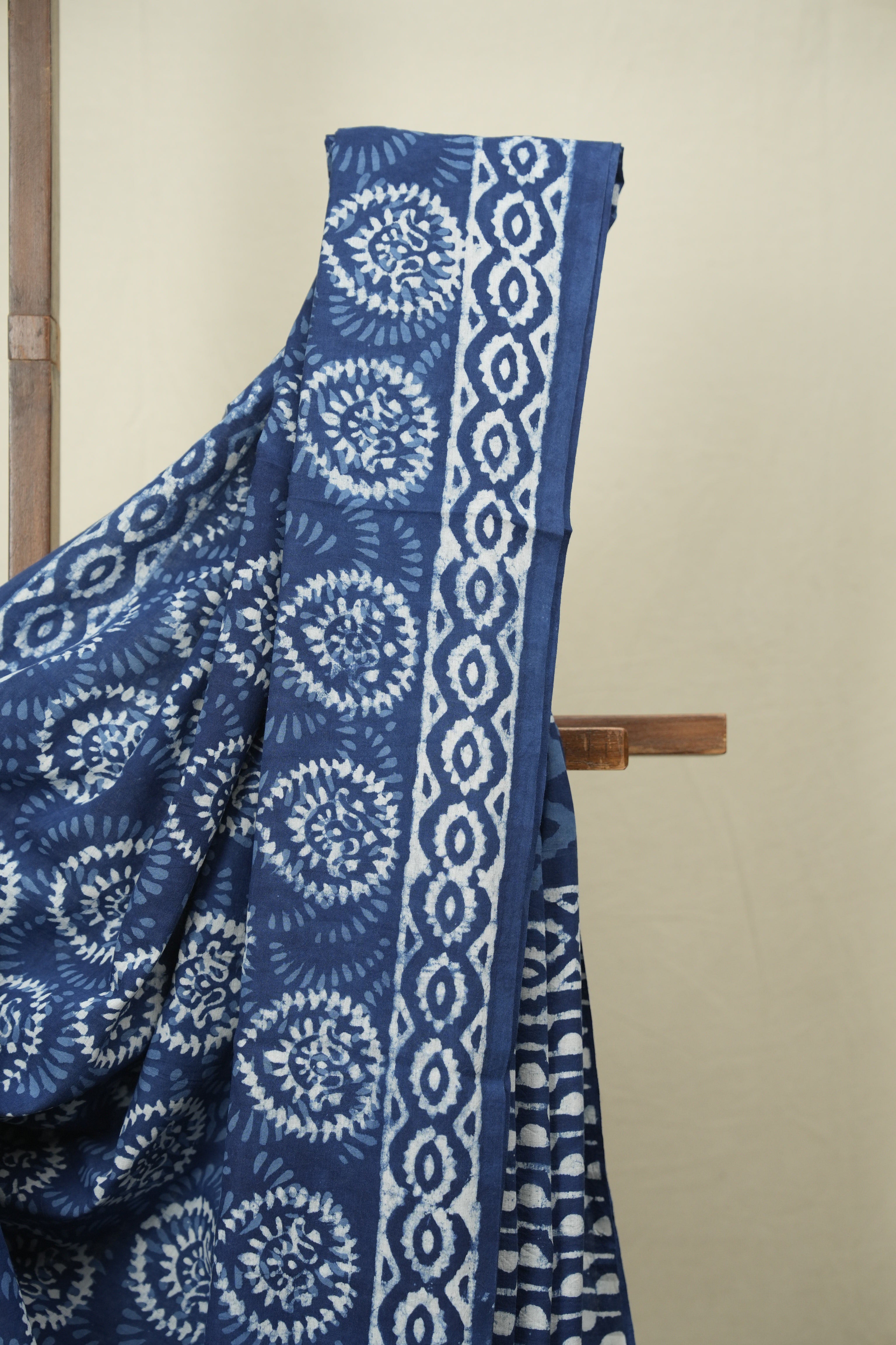 Indigo HBP Cotton Saree - SRICS3776