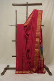 Red Cotton Paithani Saree - SRRCPS717
