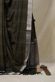 Black Checkers Cotton Mangalgiri Saree - SRMCCMS29
