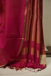 Peach- Pink Maheshwari Saree - SRPPMS1301