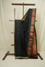 Black Silk Paithani Saree - SRBSPS804