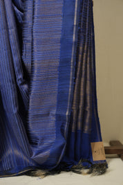 Royal Blue Raw Silk Saree - SRRBRSS1033