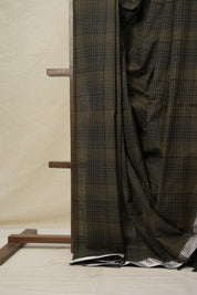 Black Checkers Cotton Mangalgiri Saree - SRMCCMS29