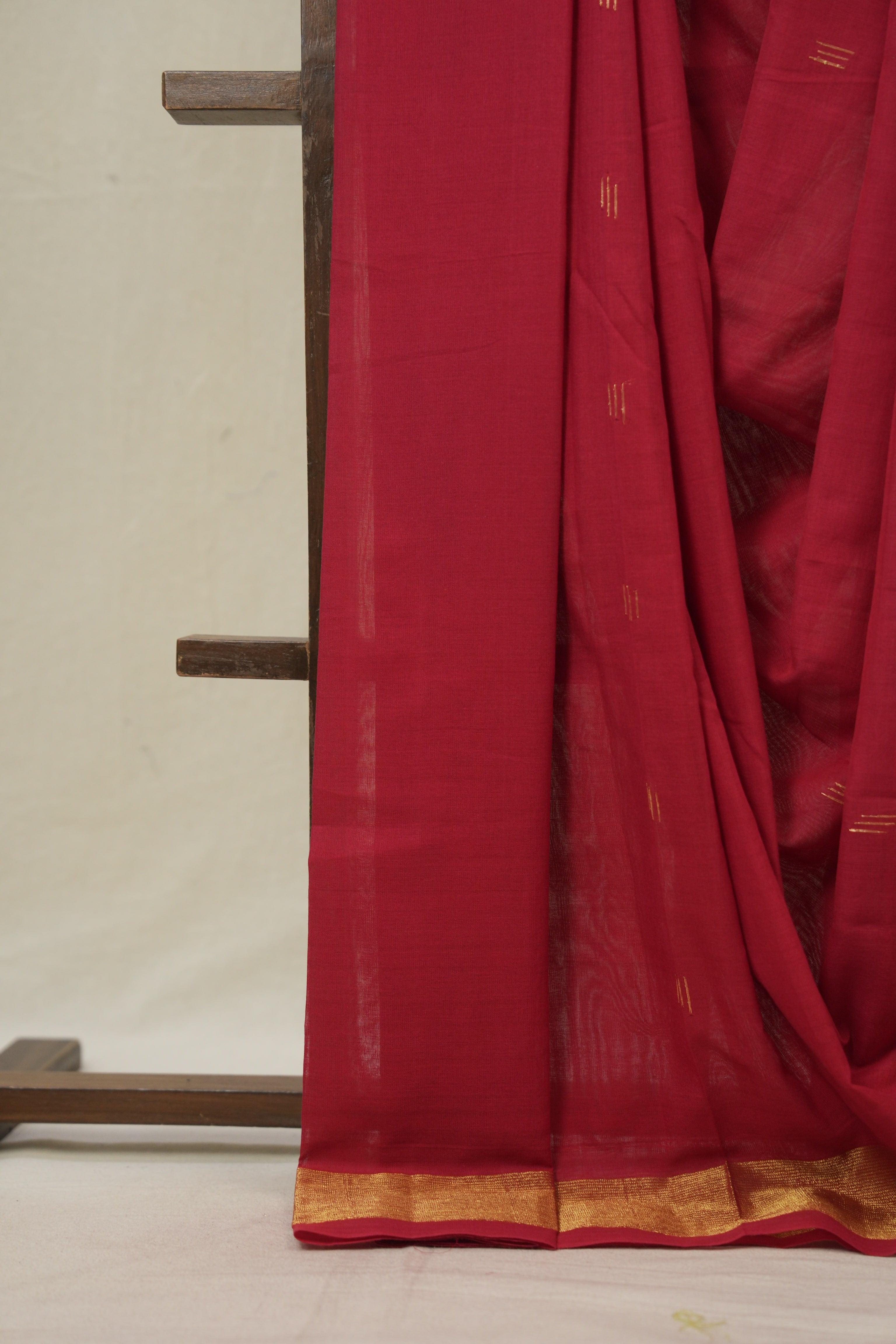 Red Cotton Paithani Saree - SRRCPS717