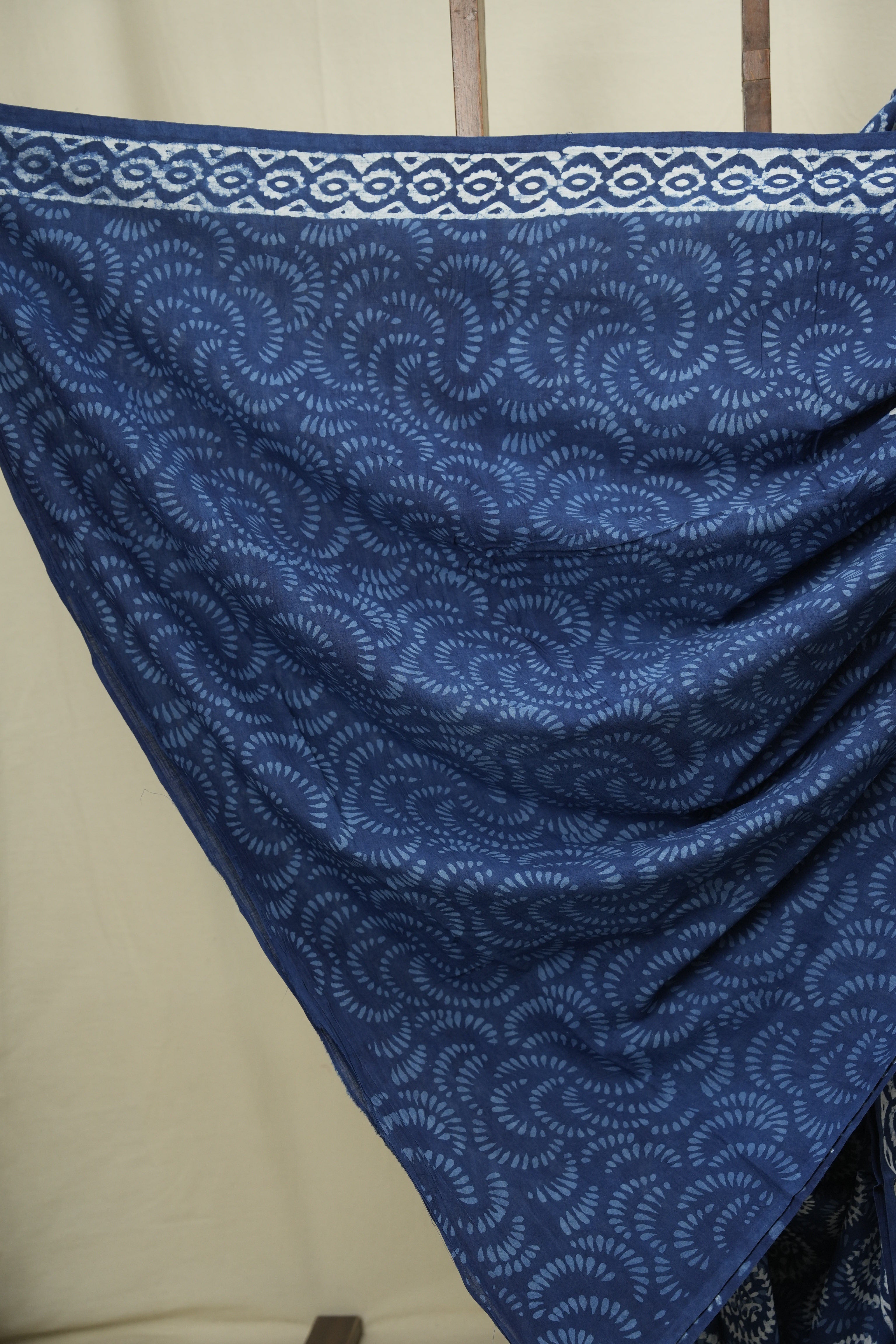 Indigo HBP Cotton Saree - SRICS3776