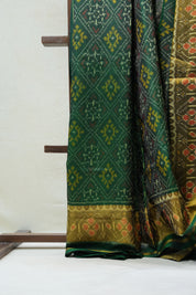 Dark Green Rajkot Patola Silk Saree - SRDGRPSS433