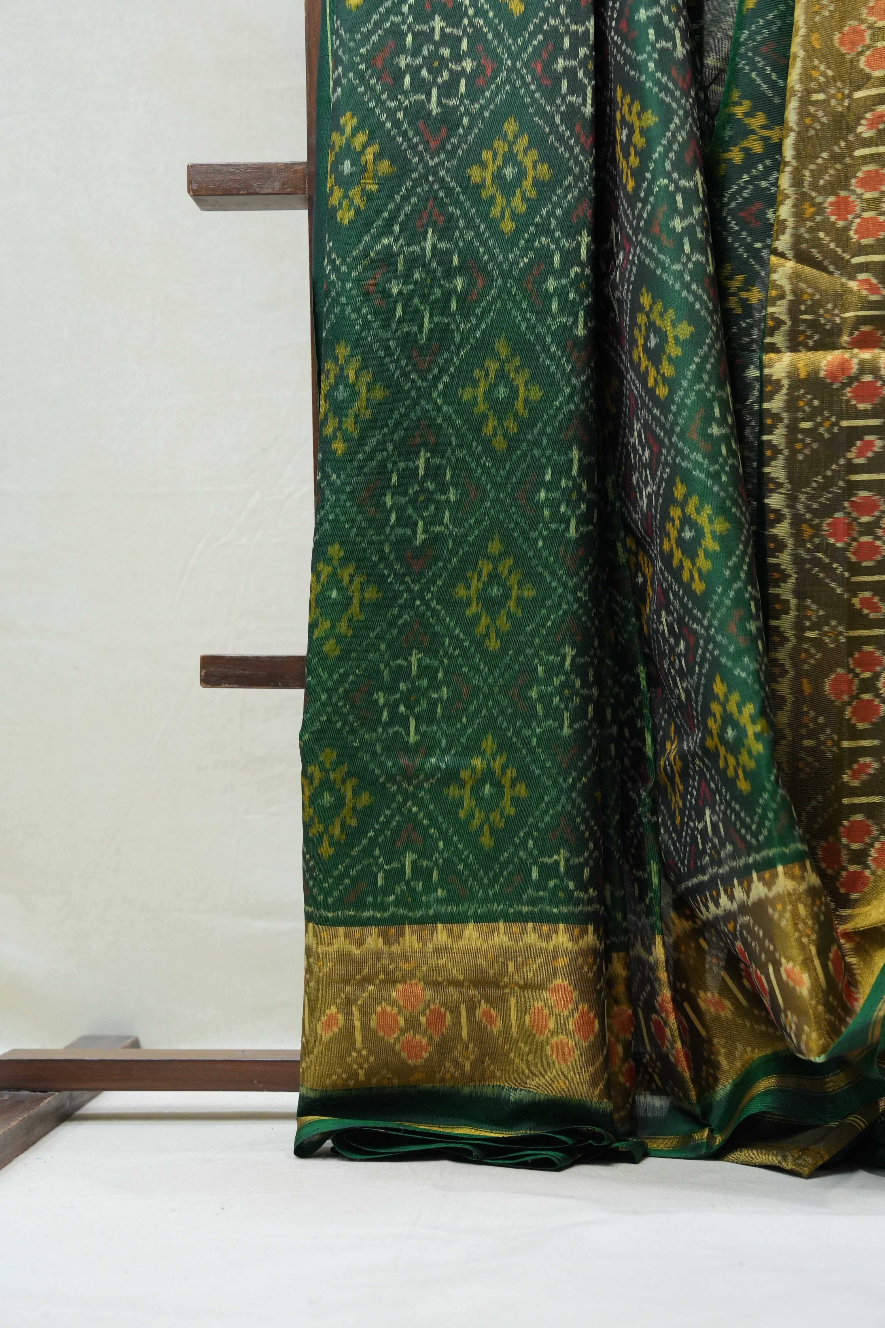 Dark Green Rajkot Patola Silk Saree - SRDGRPSS433