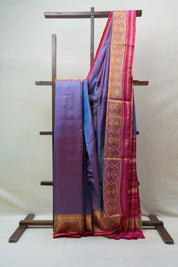 Two Tone Blue Rajkot Patola Silk Saree - SRTTBRPSS420