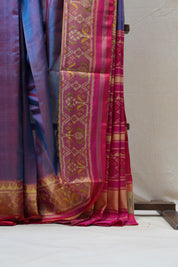Two Tone Blue Rajkot Patola Silk Saree - SRTTBRPSS420